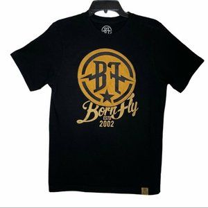 Born Fly 2002 Men's Fat Tire Tee with Brushed Felt Round Logo - Size Medium